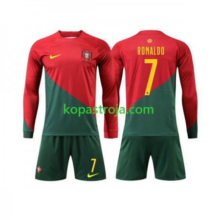 Billiga Fotbollströjor Portugal Ronaldo 7 Barn Hemma tröja WM 2022 Långärmad